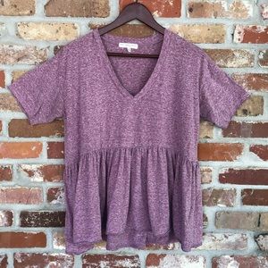 Truly Madly Deeply V-Neck Babydoll Peplum Tee